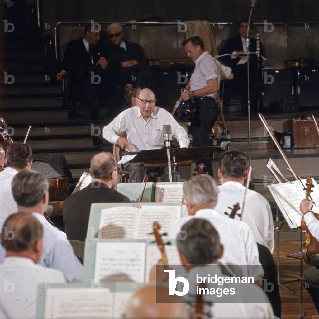 Russian French composer Igor Stravinsky at Hamburg, Germany 1960s