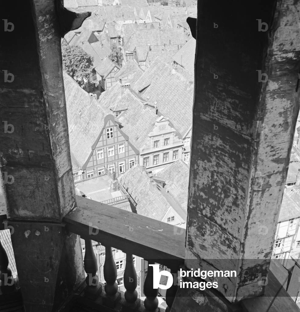 At the city of Stade, Germany 1930s (b/w photo)