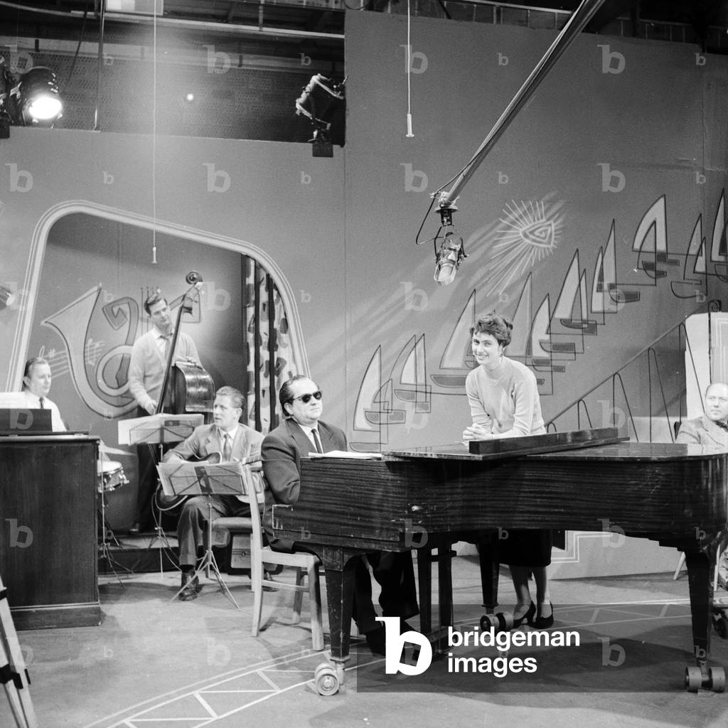 TV music show production at German radio and TV station NWDR, 1955