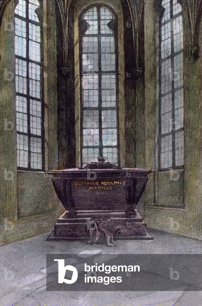 Sarcophagus of Swedish king Gustav Adolf at the Ridderholm church in the city of Stockholm, Sweden