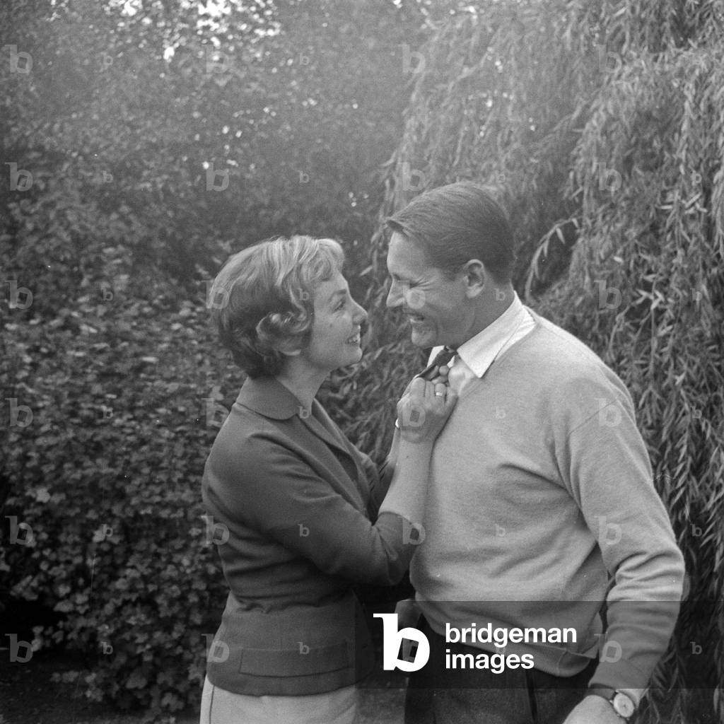 German singer Anneliese Rothenberger and orchestra leader Harry Hermann, Germany 1950s