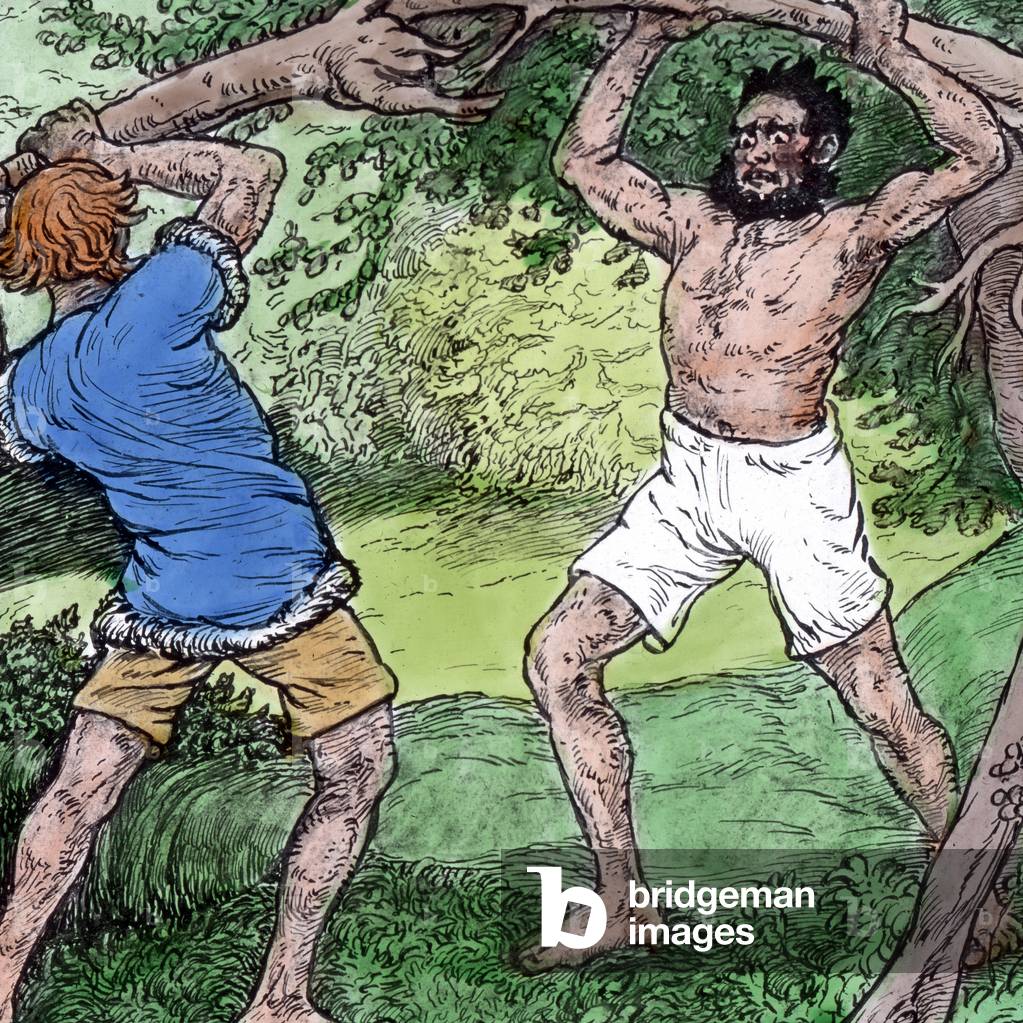 Brothers Grimm - Fairy Tales - The Valiant Little Tailor. Image date circa 1910. Carl Simon Archive