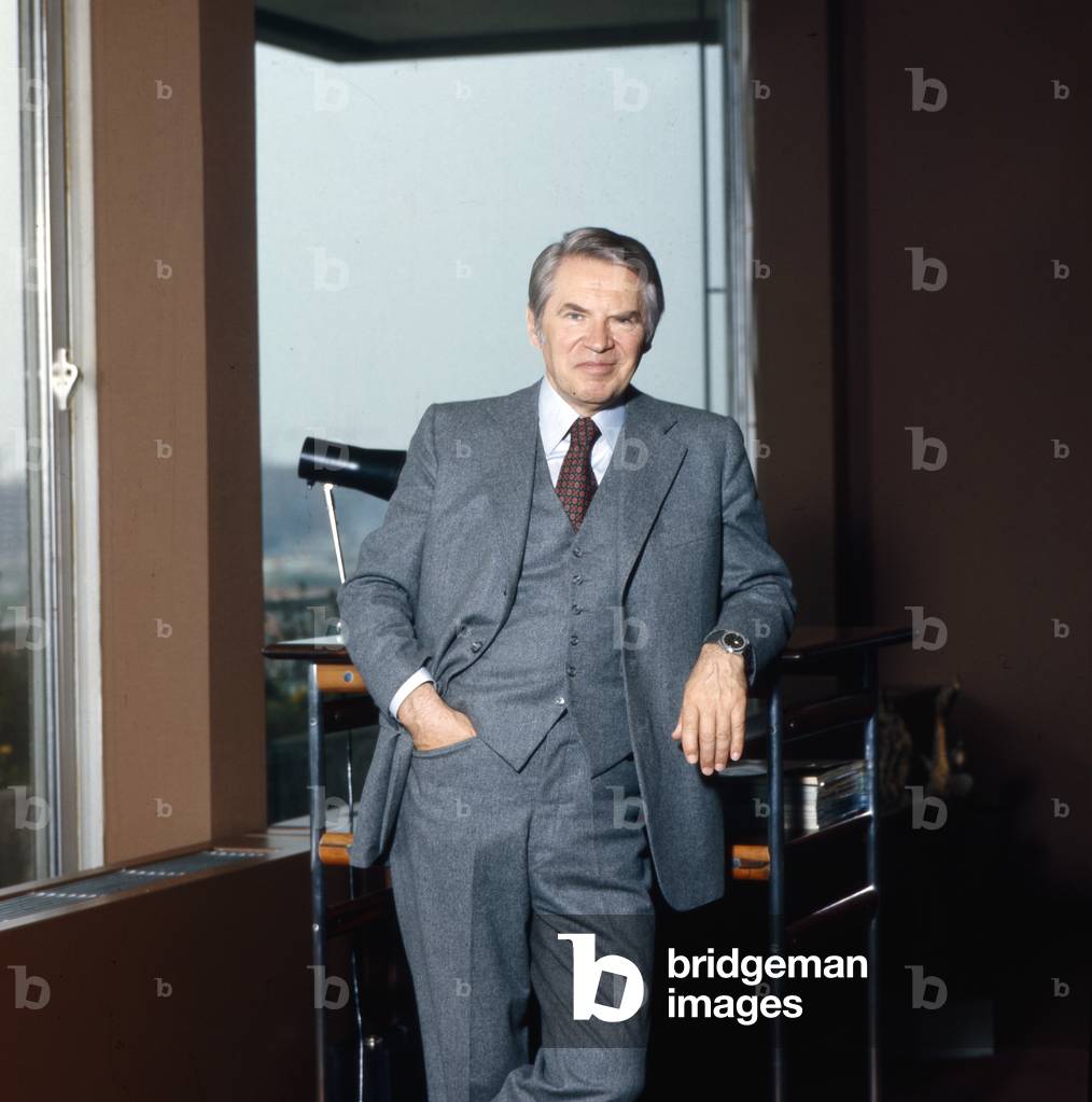 Werner Otto, founder of the catalog company Otto, in his office, beginning 1980s