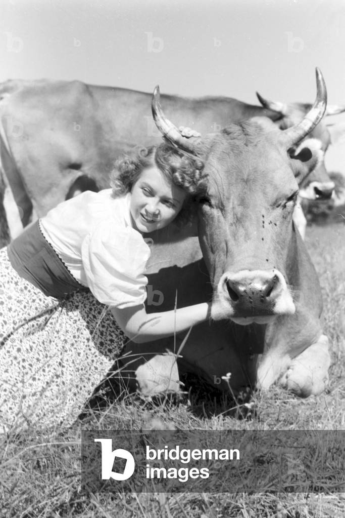 The Austrian actress on her holidays, Germany 1930s (b/w photo)
