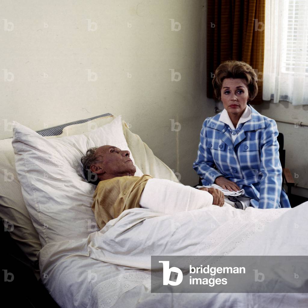 German actors Lilli Palmer and Rudolf Platte on the set of TV series 