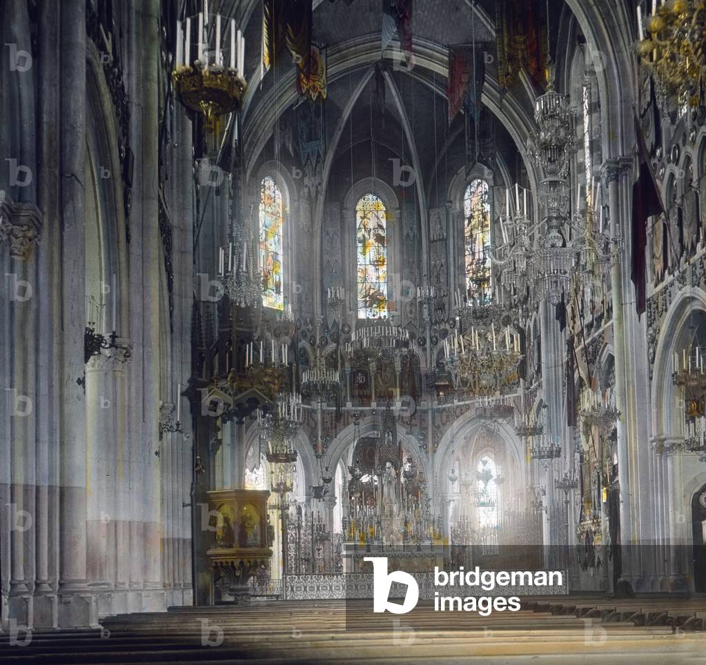 Inside the Lourdes basilica