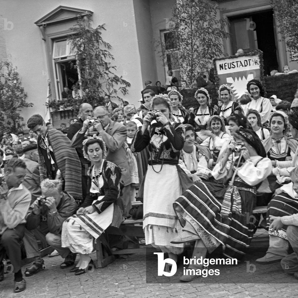 Traditinal costume festival at Neustadt in Holstein, Germany 1960s