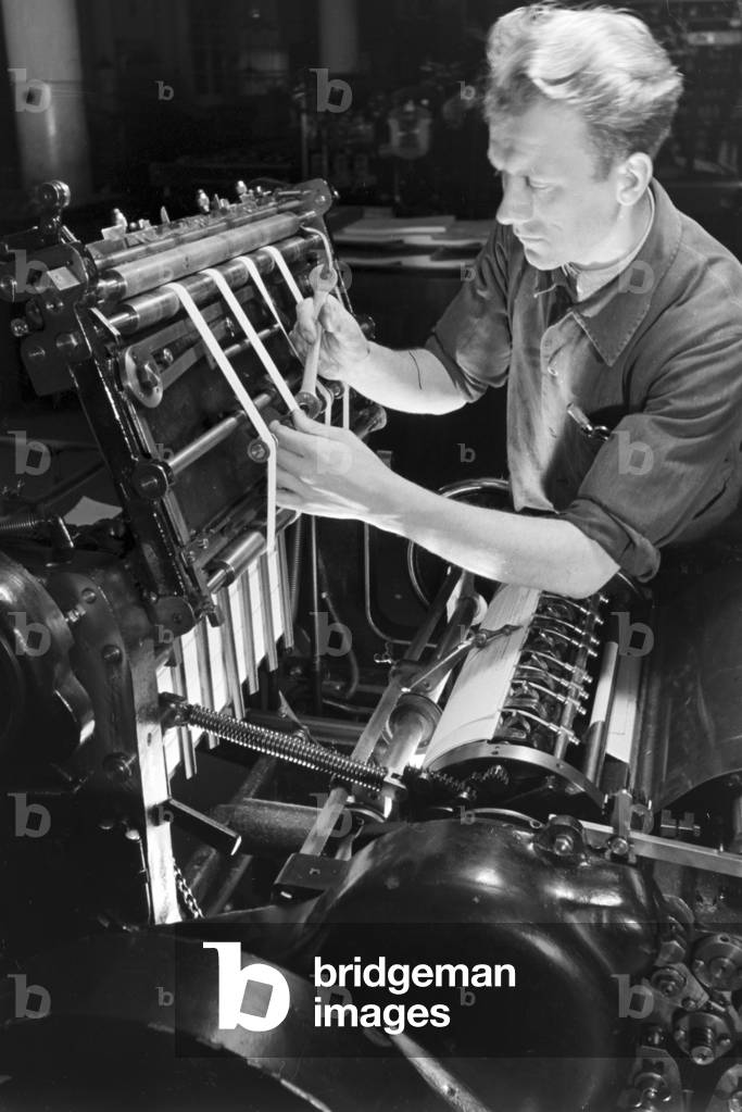 A printer working with the M.A.N, machine 