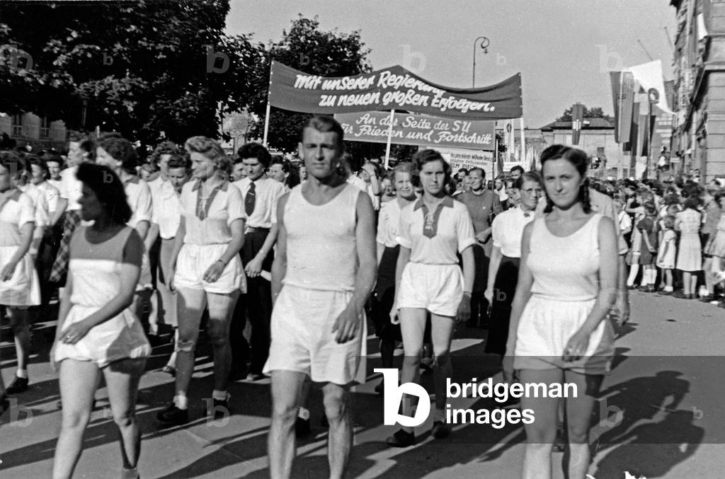 1st of May rally with parade at Goerlitz, GDR 1950s