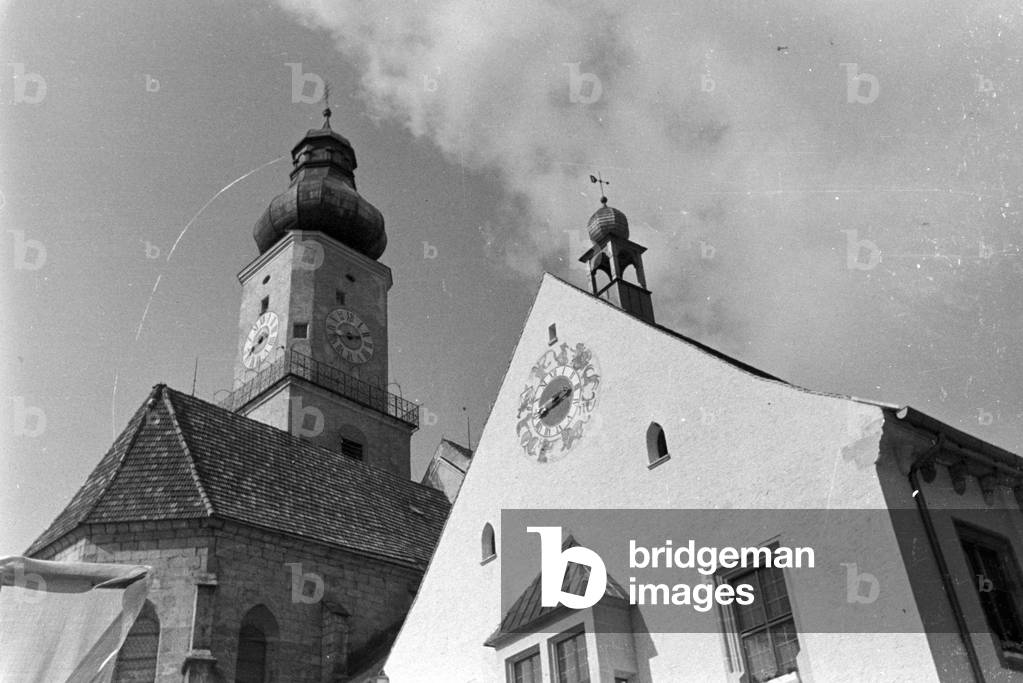 visitation of the citys Nürnberg and Cham, Germany 1930s (b/w photo)