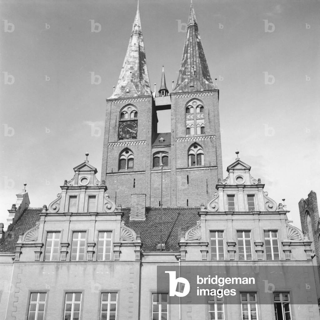 St Mary's church at Stendal, Germany 1930s (b/w photo)
