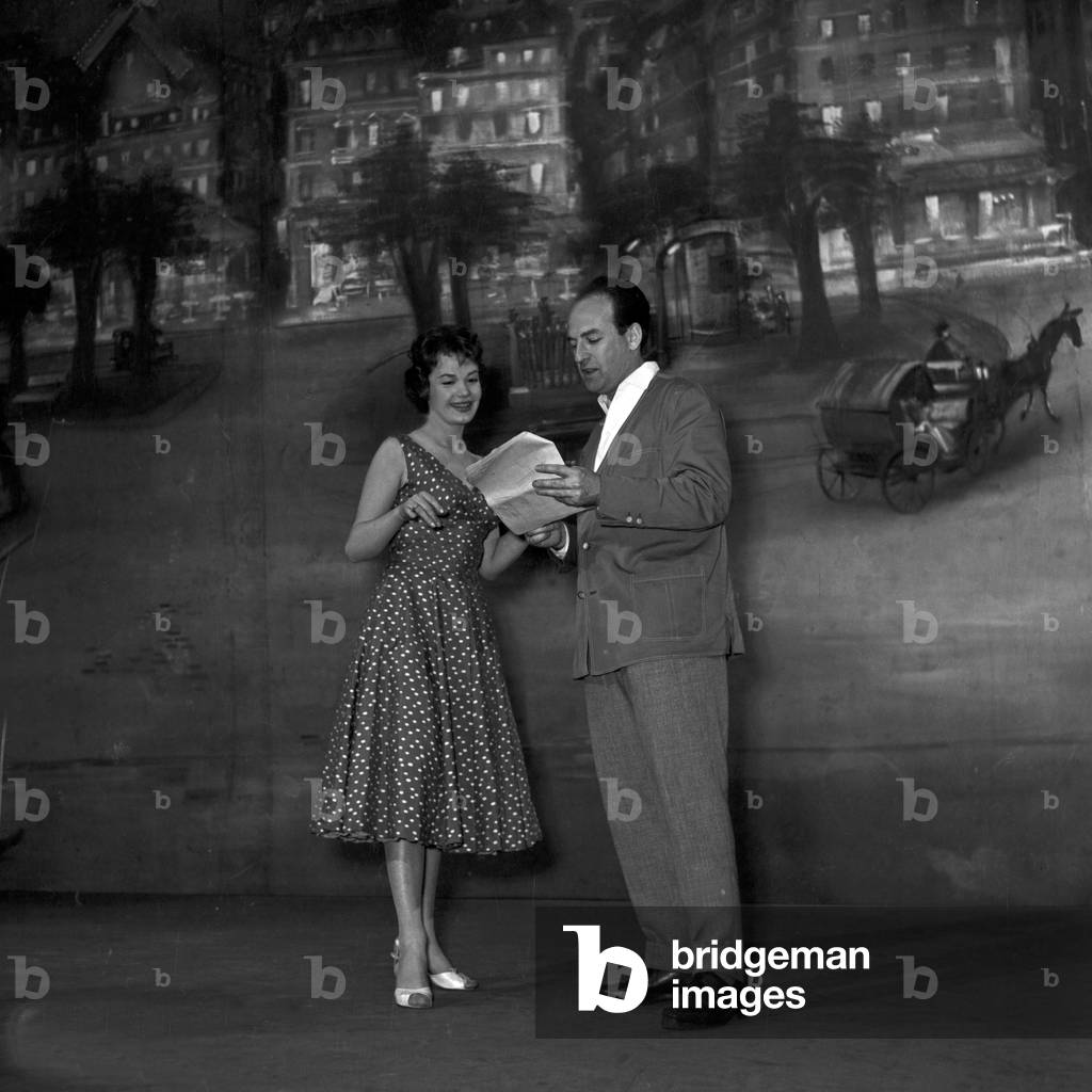 German singer Renate Holm with director Ruprecht Essberger for the TV show 