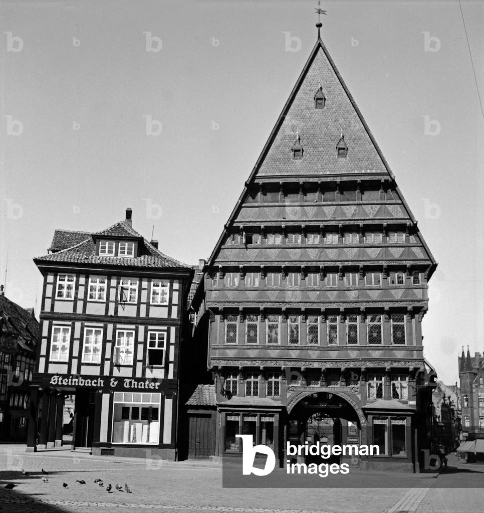 The Butchers' Guild Hall at Hildesheim, Hannover, Germany 1930s (b/w photo)