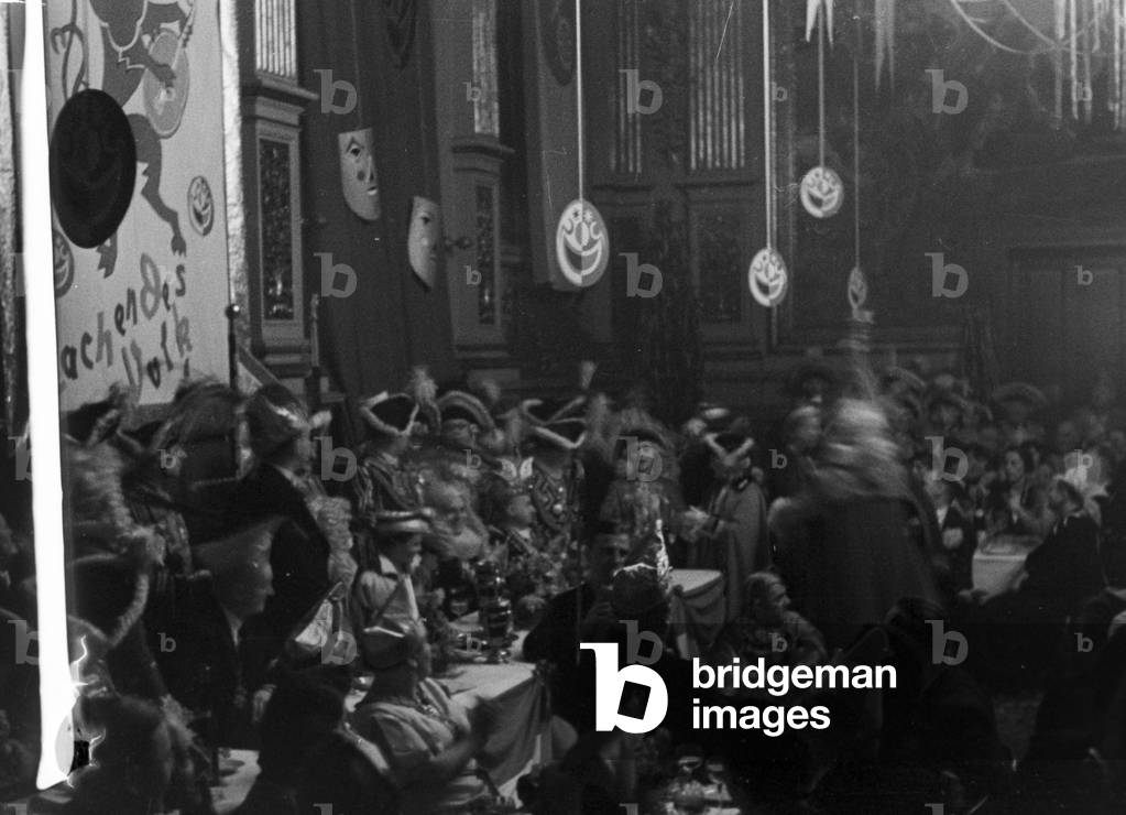 Carnival at Duesseldorf in 1937 with the slogan 