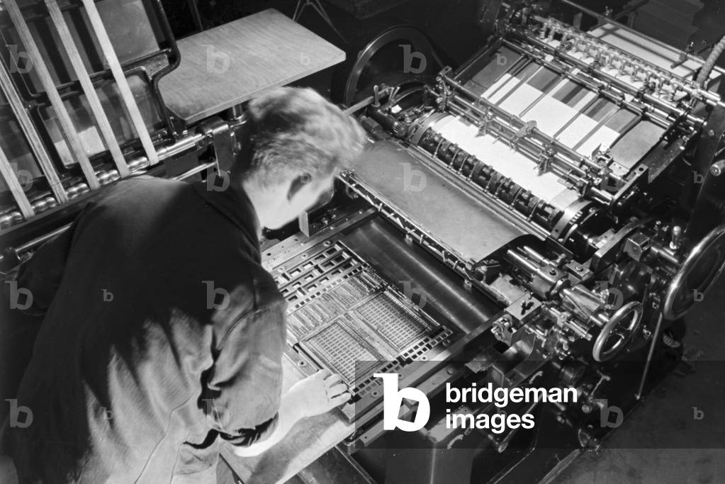 A printer working with the M.A.N, machine 