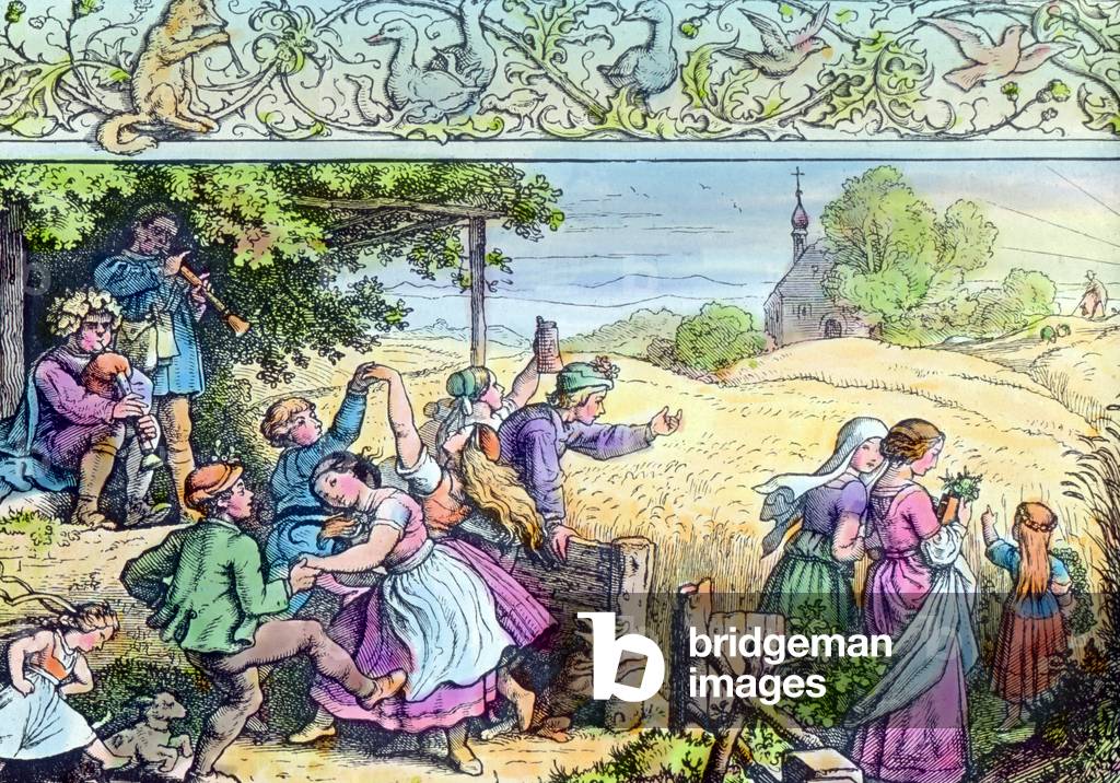 Engraving depicting the temptations, Germany 1920s