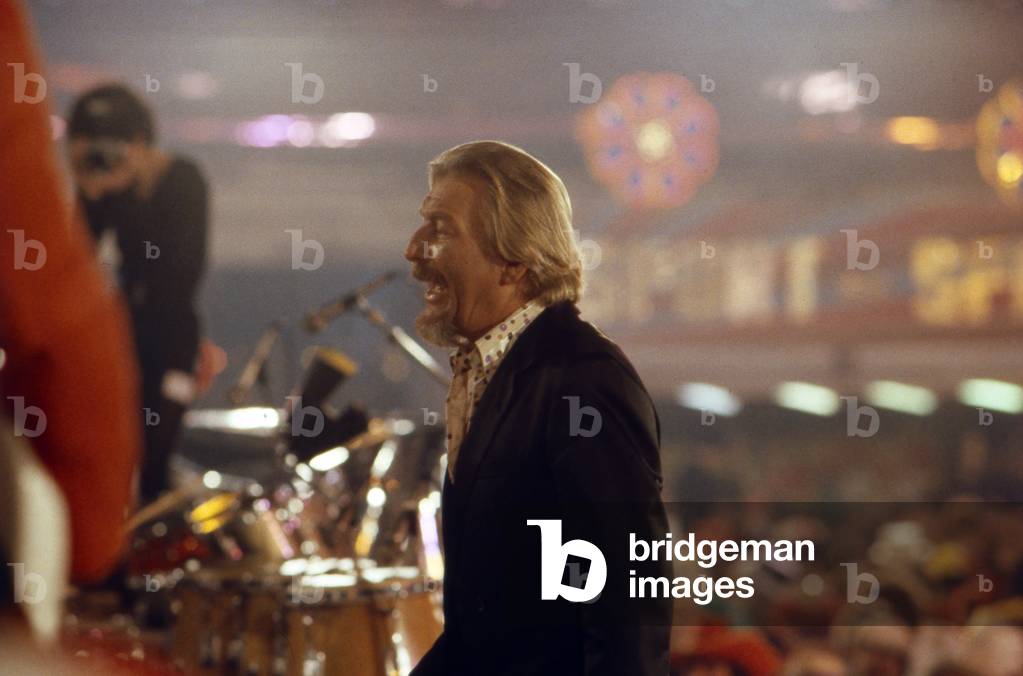 German bandleader, composer and producer James Last at a big performance, mid 1980s