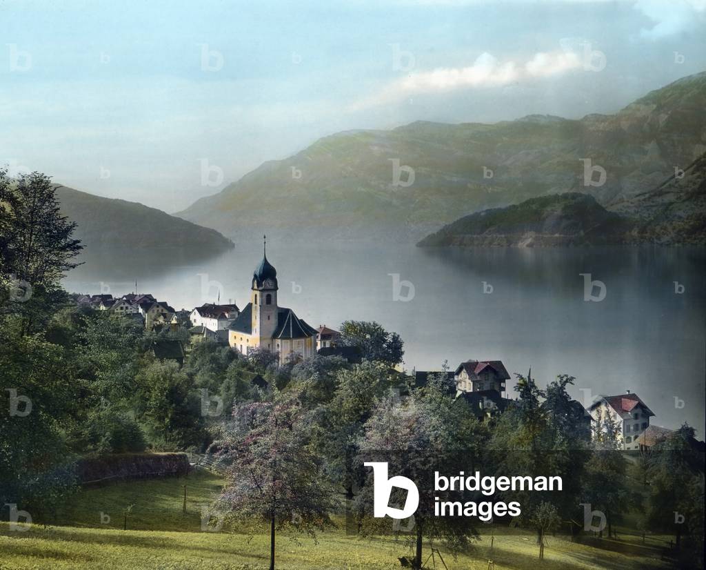 The municipality of Beckenried at the canton Nidwalden, Switzerland, c.1910s