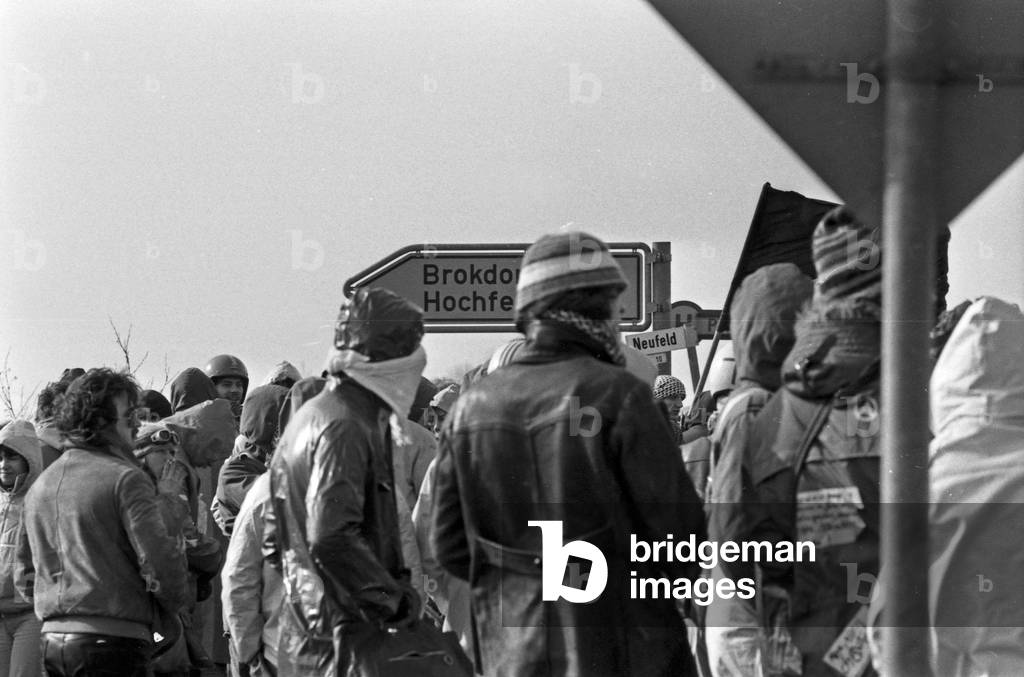 Protesters at the area of Brokdorf nuclear plant, Germany 1980s