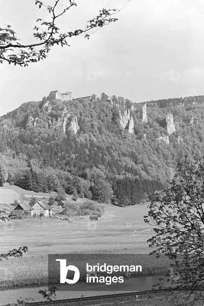 A little village nestled in an idyllic Black Forest valley, Germany 1930s (b/w photo)