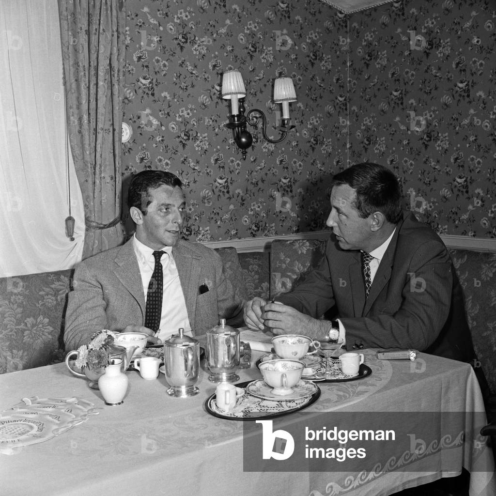 Swiss actor and stage director Pinkas Braun (left) at Hamburg, Germany 1960s