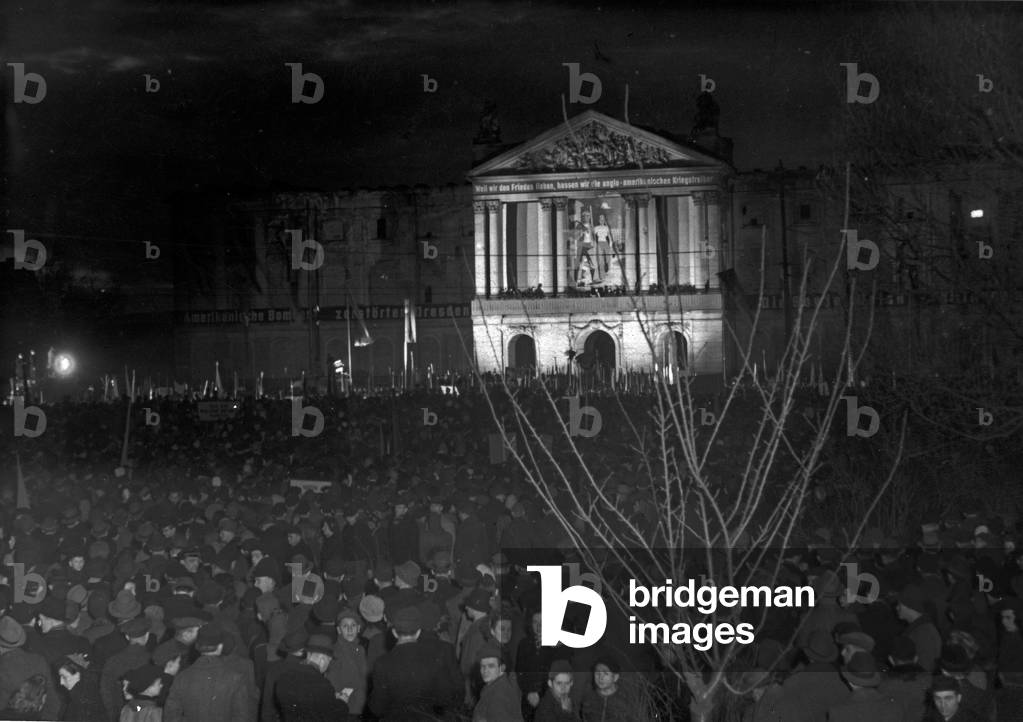 1st of May rally in the evening at Dresden, GDR 1950s