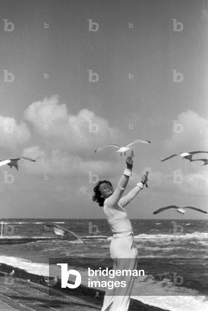 Vacations on Norderney, Germany 1930s (b/w photo)