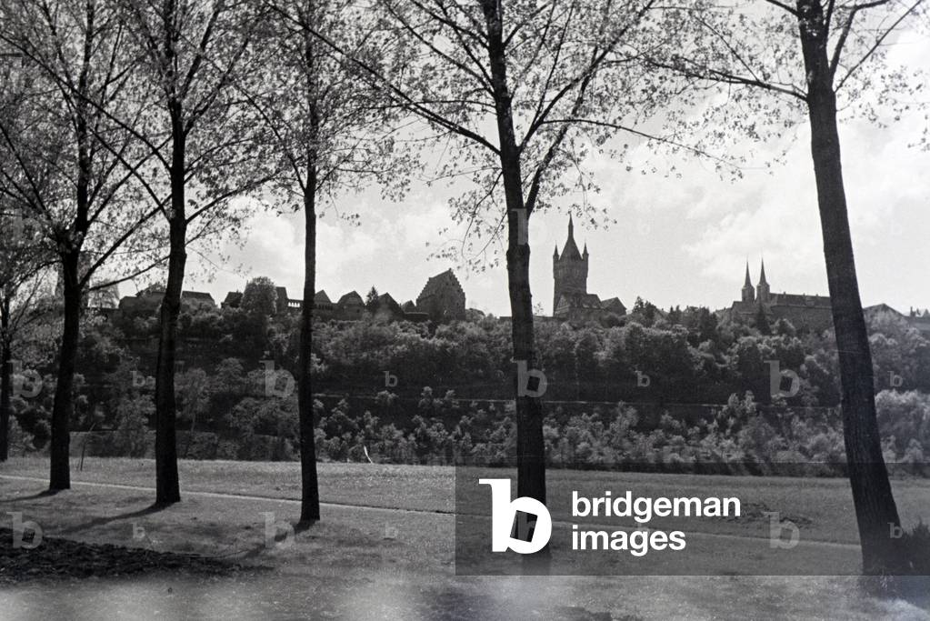 An excursion to Wimpfen, Germany 1930s (b/w photo)