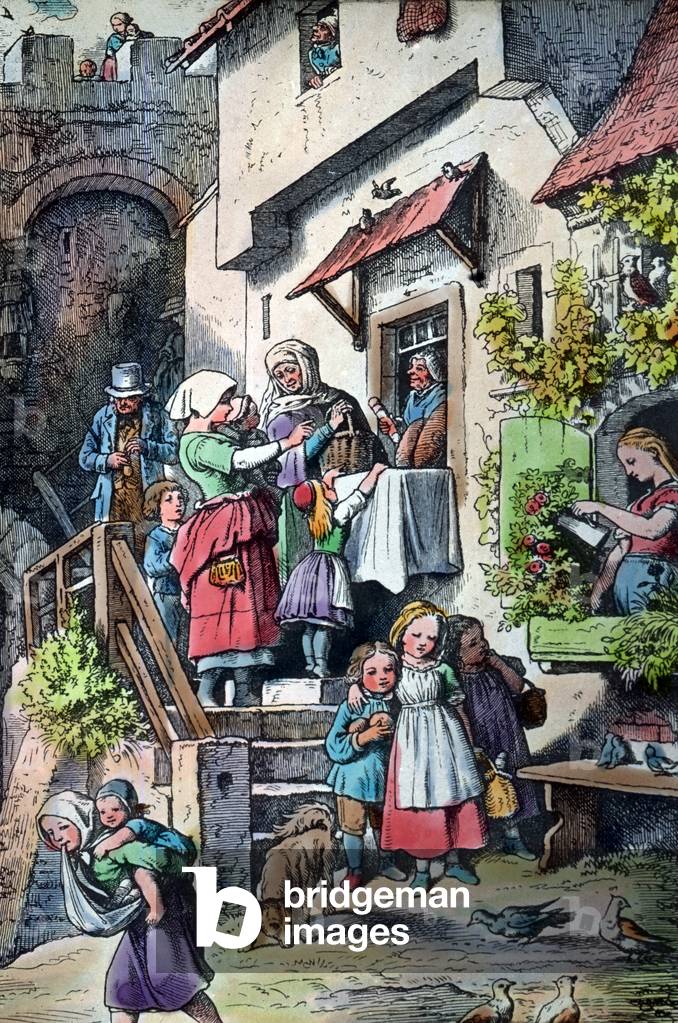 Engraving depicting a bakery, Germany 1920s