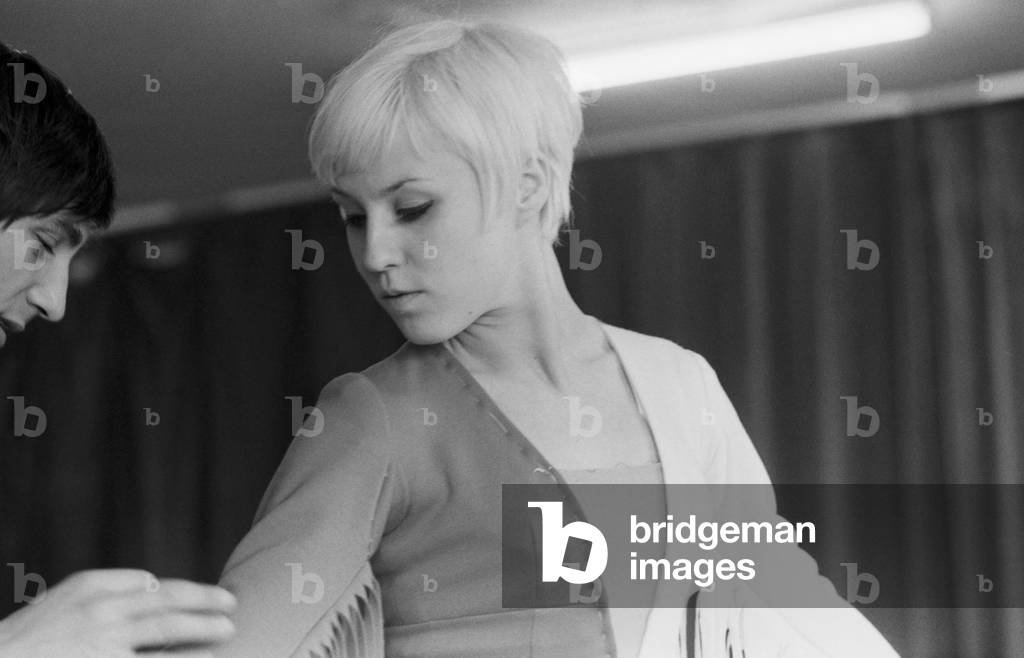 The ZDF TV ballet company during the training, Germany 1970