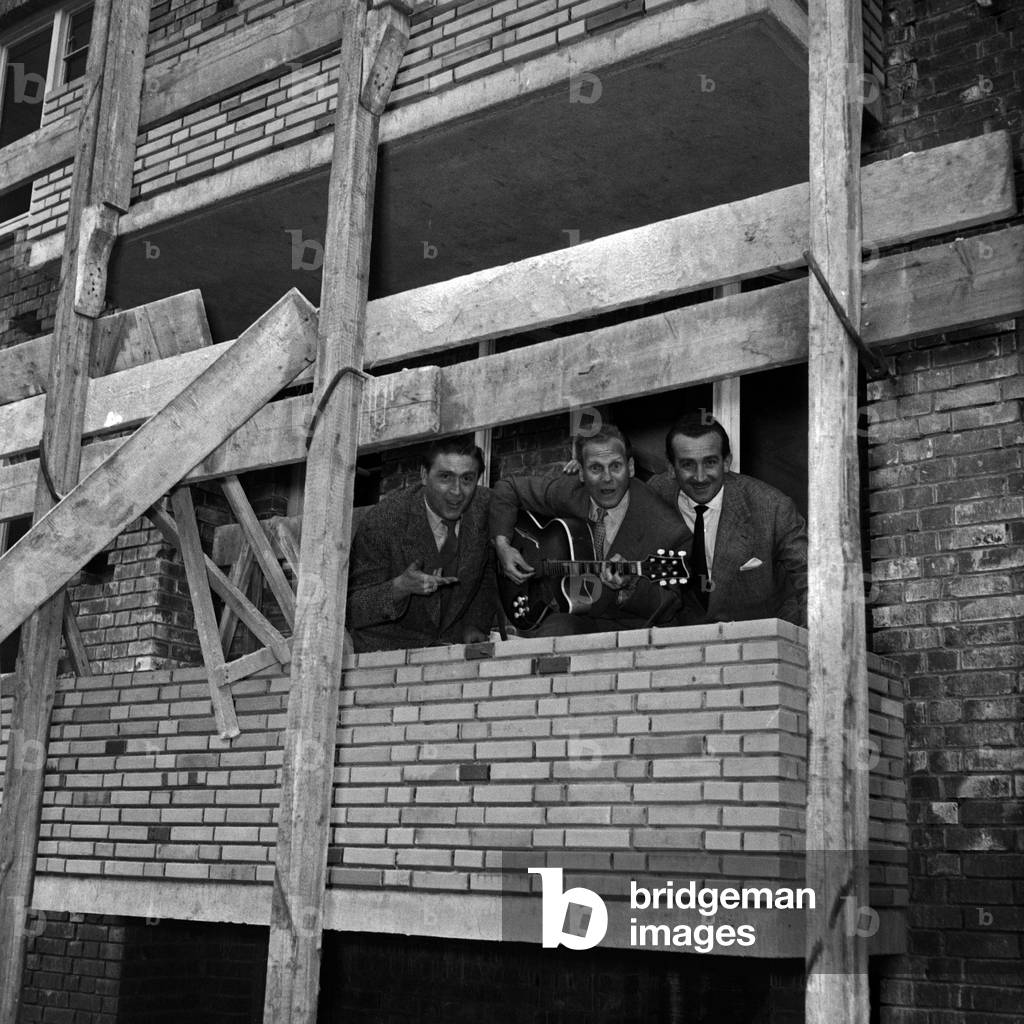 The trio at a new wing of the NDR building at Hamburg, Germany 1950s