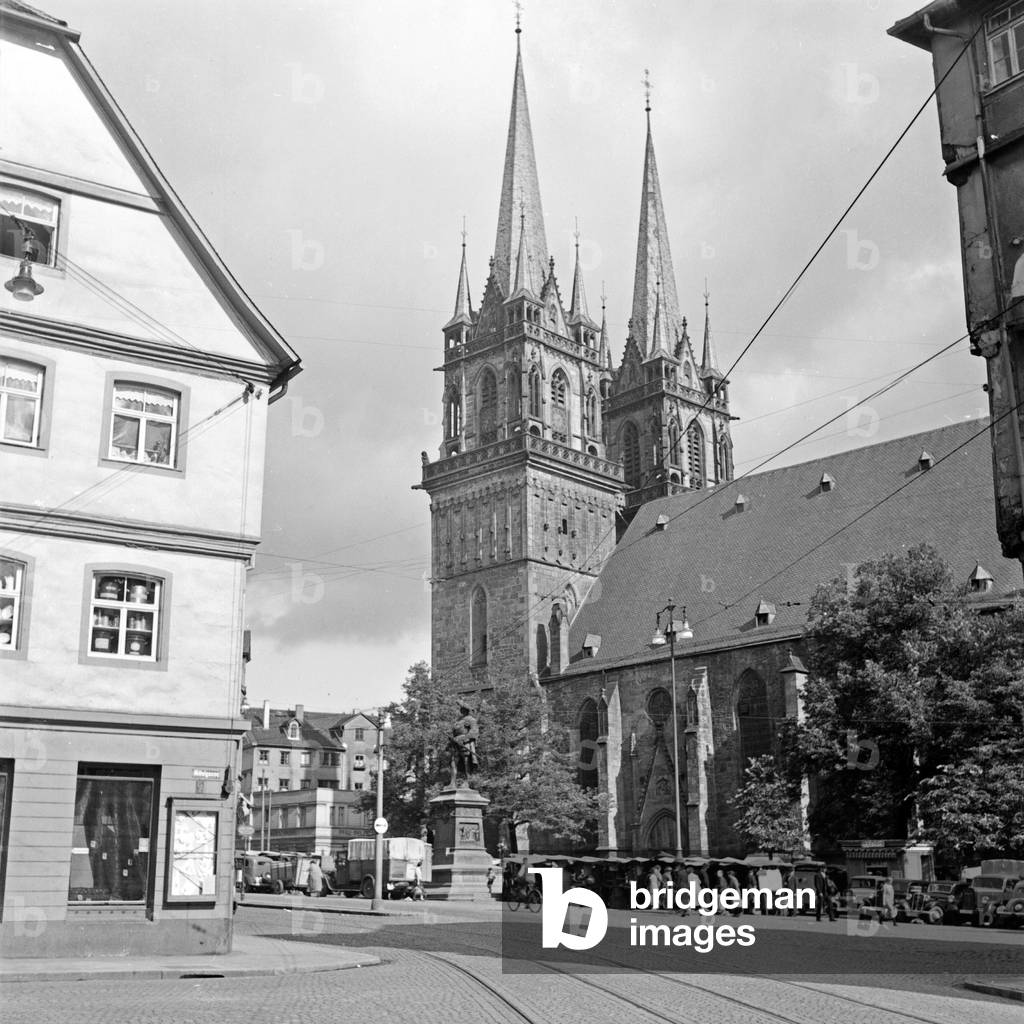 Protestant St Martin's church at Kassel, Germany 1930s (b/w photo)