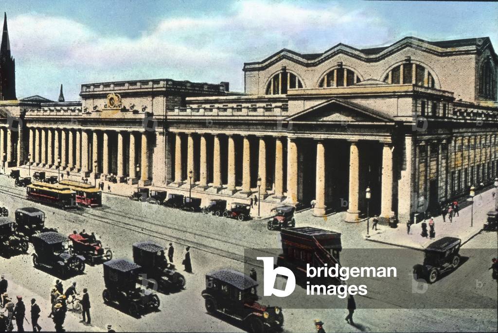 United States of America, New York, Midtown Manhattan, Pennsylvania Station or Penn Station, opened in 1910. Image date: circa 1910. Carl Simon Archive