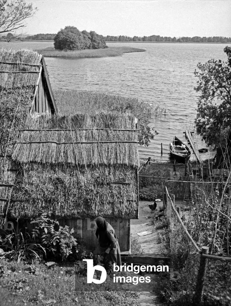 At the village Salpia in Masuria, East Prussia, 1930s (b/w photo)
