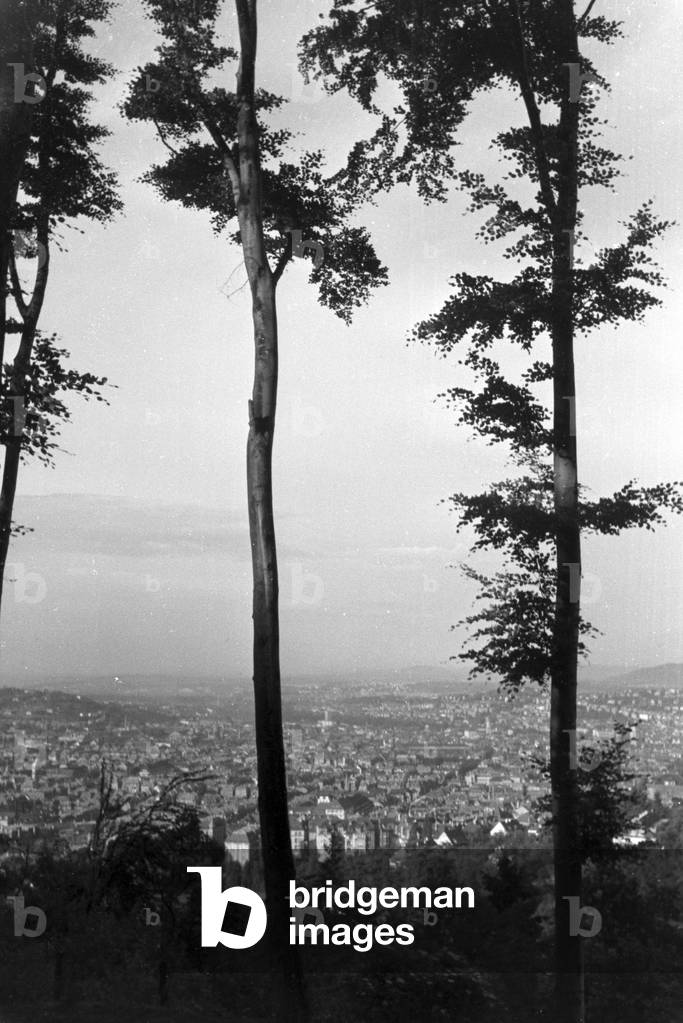 View over Stuttgart´s , Germany 1930s (b/w photo)
