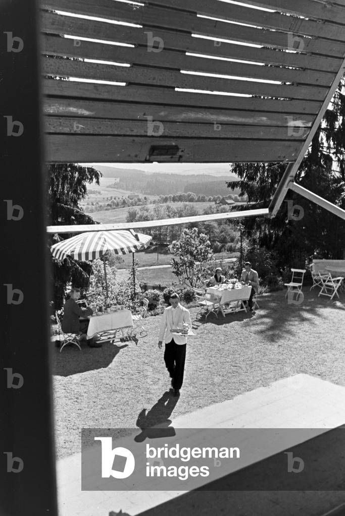 The hotel Waldlust in the Black Forest in Freudenstadt, Germany 1930s (b/w photo)