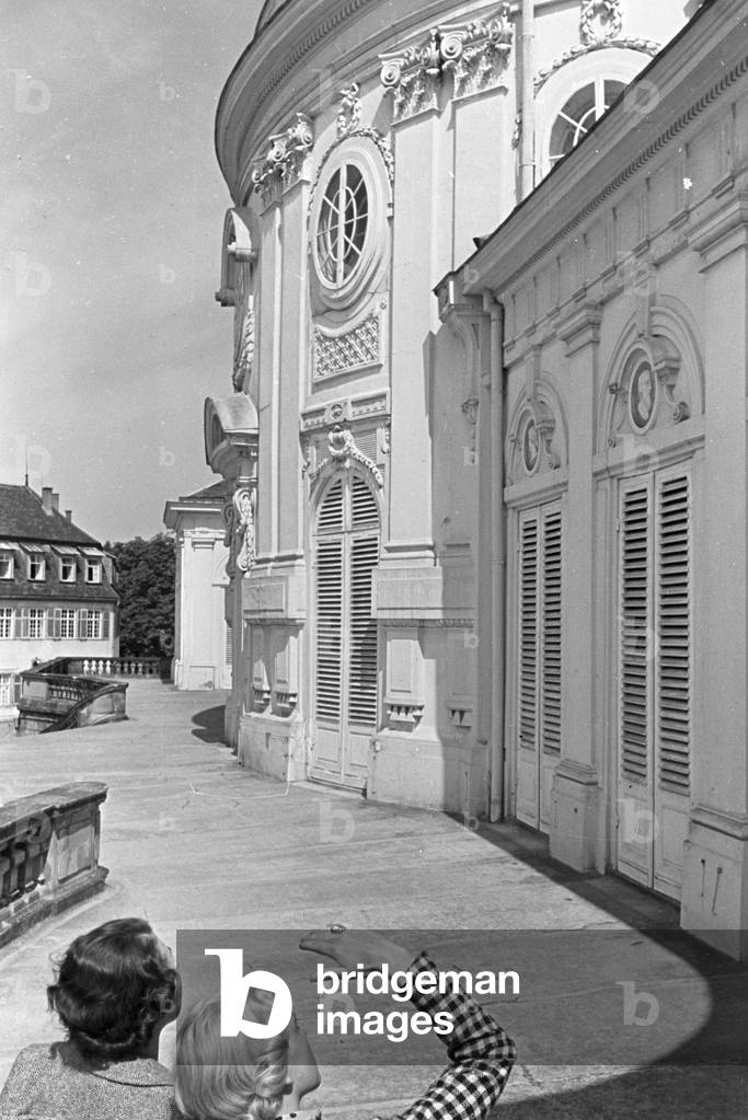 The hunting lodge Castle Solitude in Stuttgart, Germany 1930s (b/w photo)