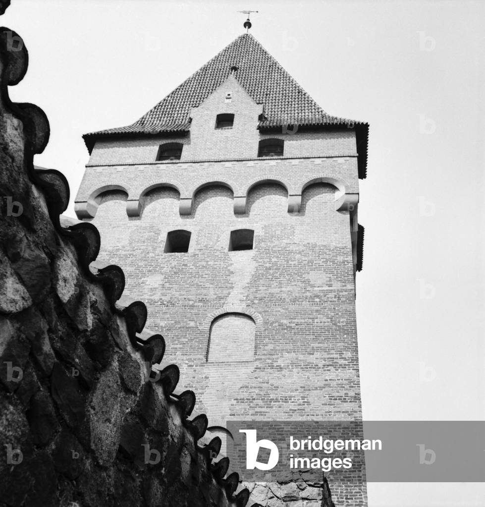 At the city of Tangermuende, Germany 1930s (b/w photo)