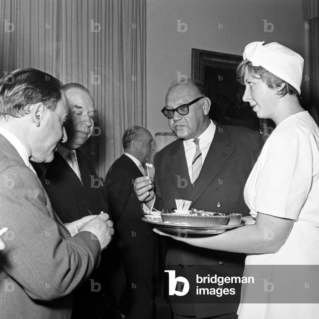 Festive evening event at Wolfgang Krueger Verlag publishing house in Hamburg, Germany 1960s