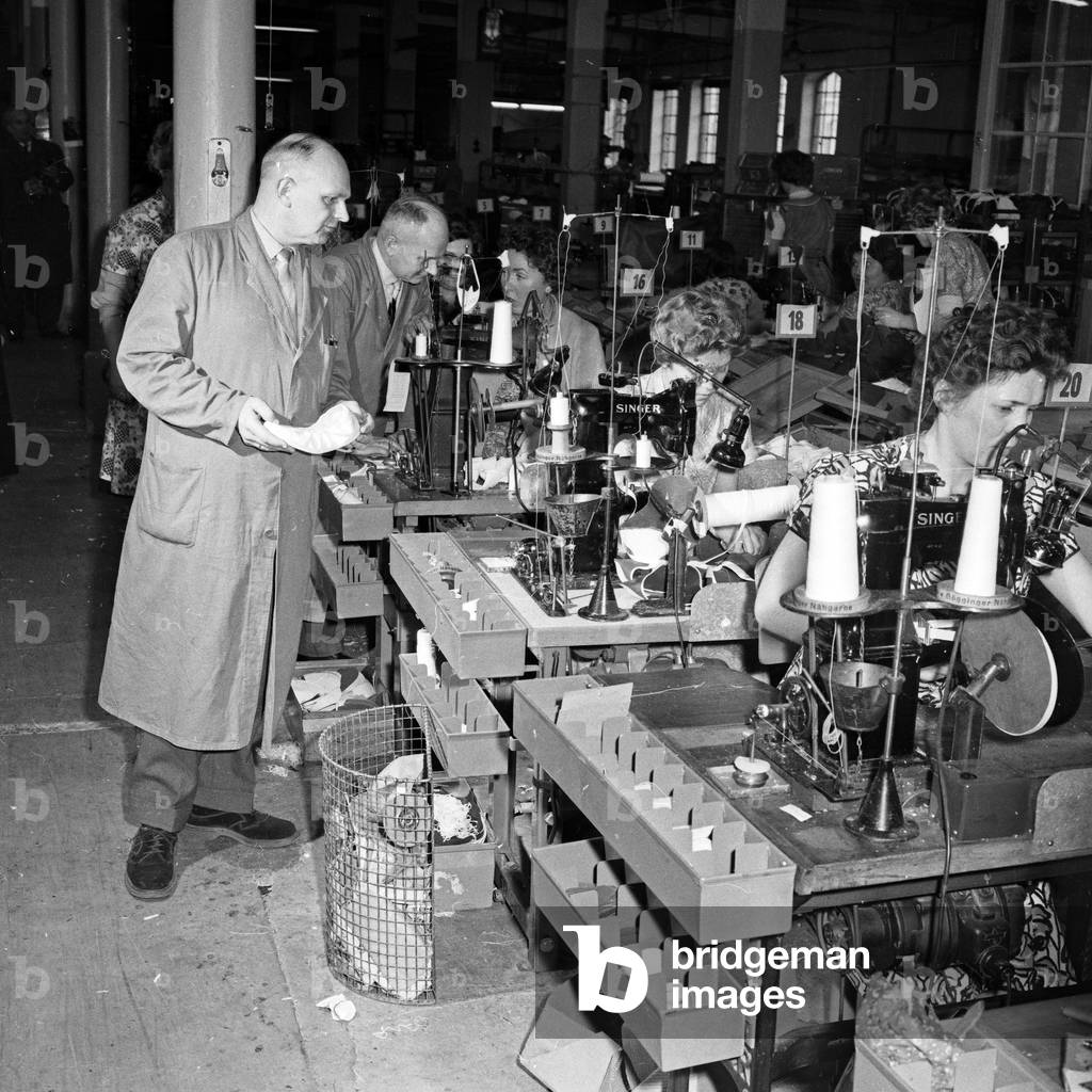 Workers at the Phoenix Gummiwerke rubber factory at Hamburg Harburg, Germany 1960s