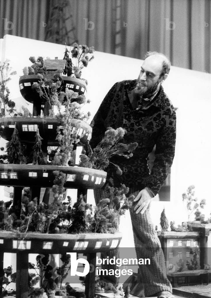 Austrian artist Friedensreich Hundertwasser in a German TV show, 1972