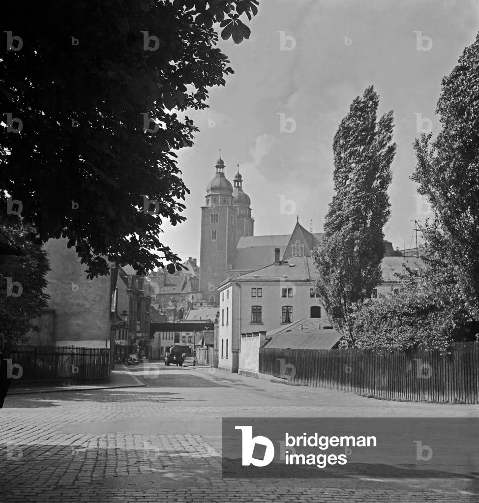 The church St John at Plauen, Germany 1930s (b/w photo)