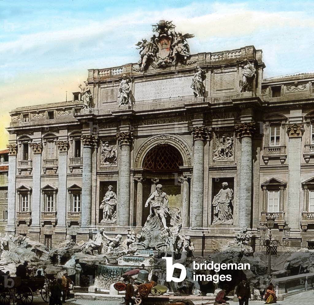 The famous Trevi fountain in the city of Rome