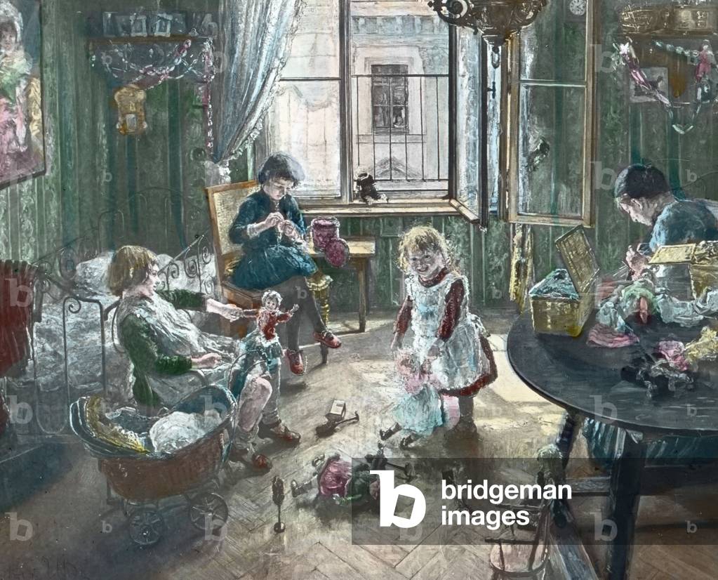 The Nursery. Painting by German painter Fritz von Uhde (1848 - 1911) in 1889. Image date: circa 1890. Carl Simon Archive