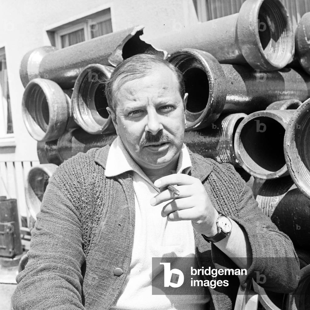 Mr Hess at his warehouse for tubes and pipelines, Germany 1960s