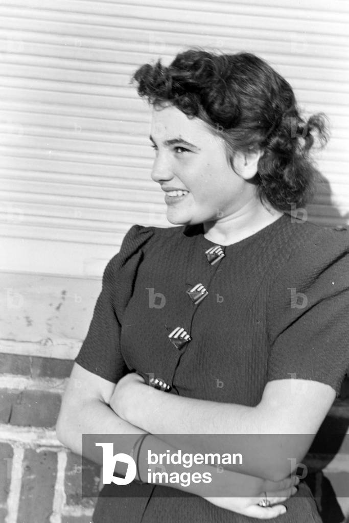 Portrait of a young woman and participant of an ice skating training coached by the Austrian figureskater and Olympics champion Karl Sch/Sfer in Dortmund, Germany 1930s