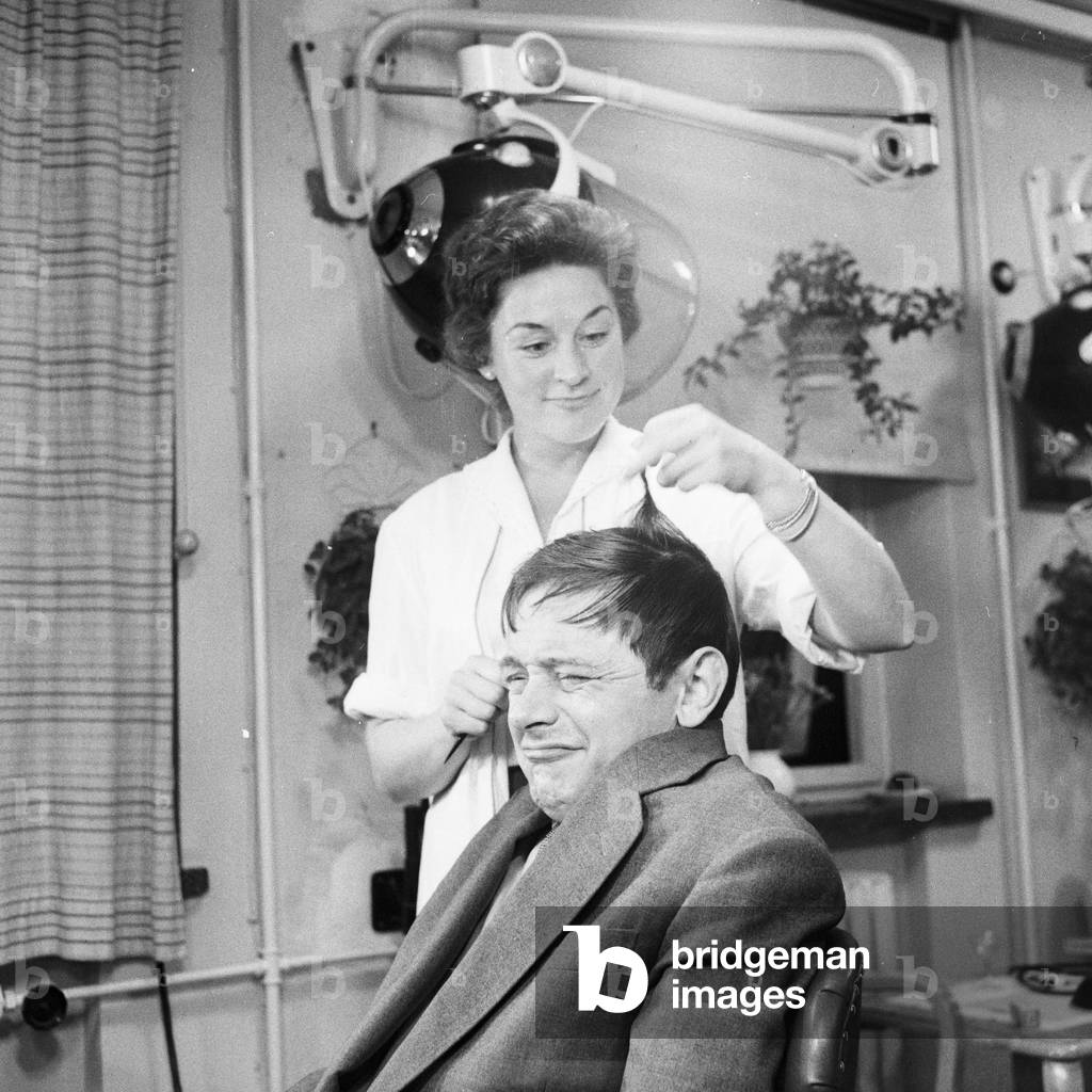 At Haak's haidressing studion in Hamburg, Germany 1950s