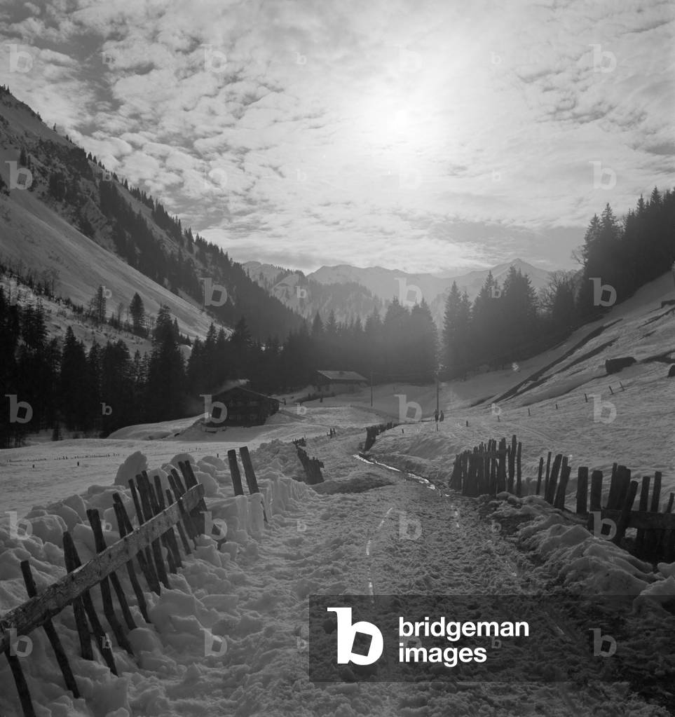 A trip to Mittelberg in Austria, Germany 1930s (b/w photo)