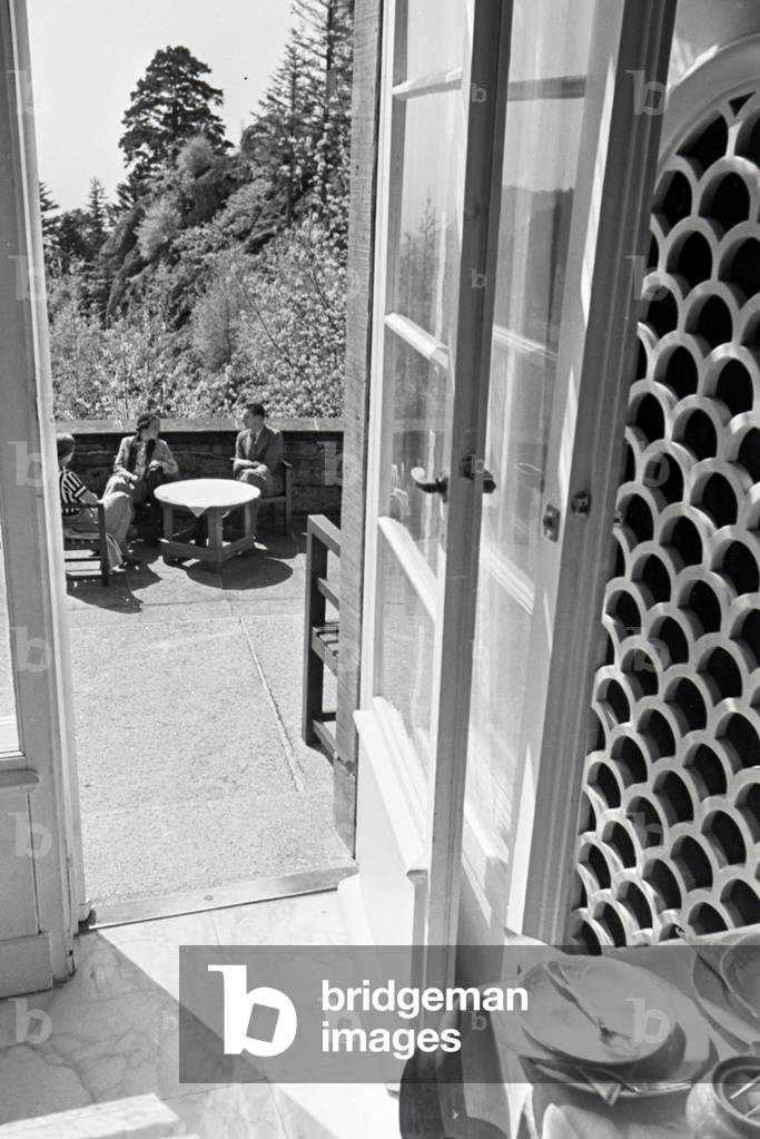 A trip to Bühlerhöhe Castle in the Black Forest, Germany 1930s (b/w photo)