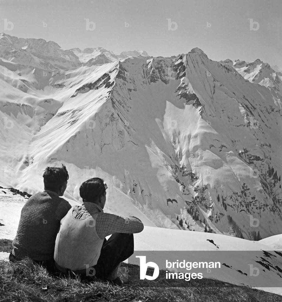 A trip to Mittelberg in Austria, Germany 1930s (b/w photo)